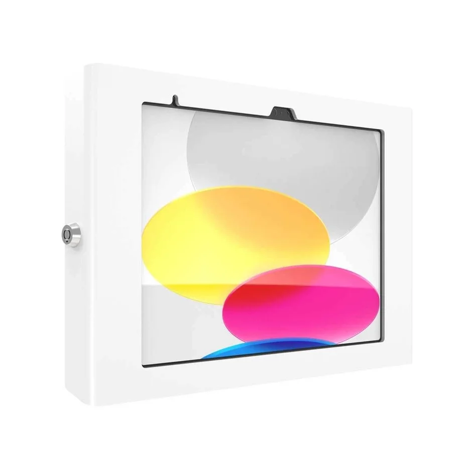 白い壁掛け式のタブレットエンクロージャー