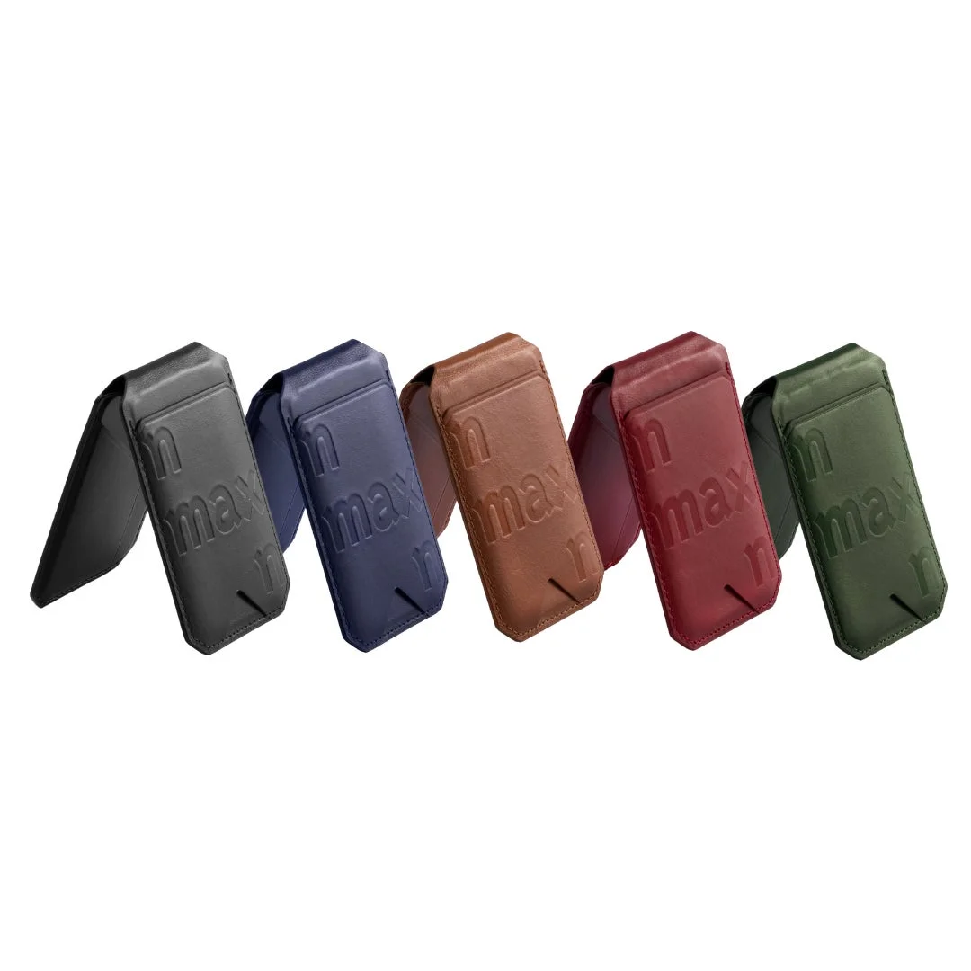 Genuine Leather Stand Card Holder for MagSafe-Compatible Phones