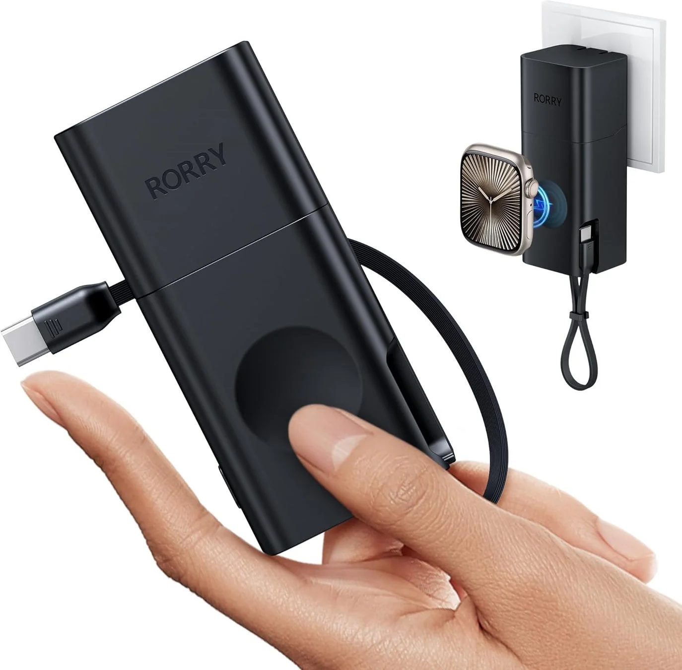 RORRYブランドの黒い多機能充電器