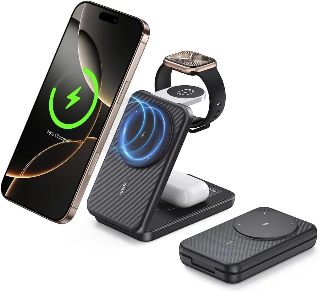 iPhone、Apple Watch、AirPodsを同時に充電できる3-in-1のワイヤレス充電スタンド