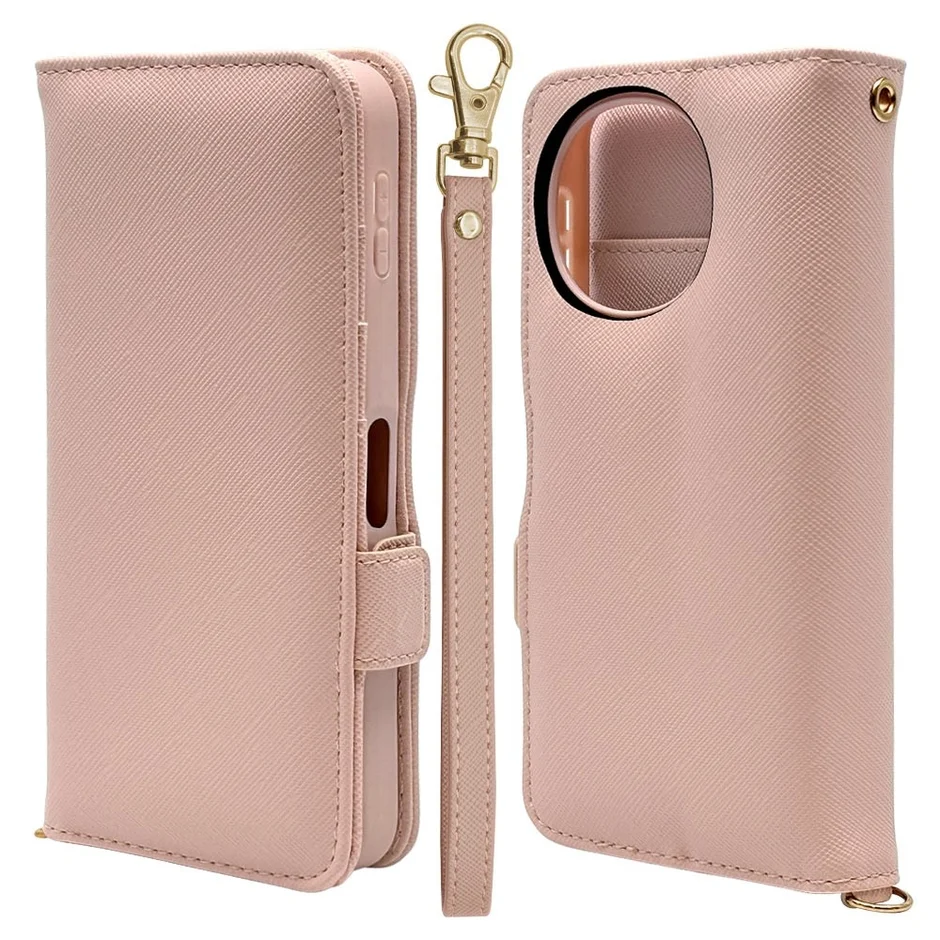 ハンドストラップ手帳型ケース