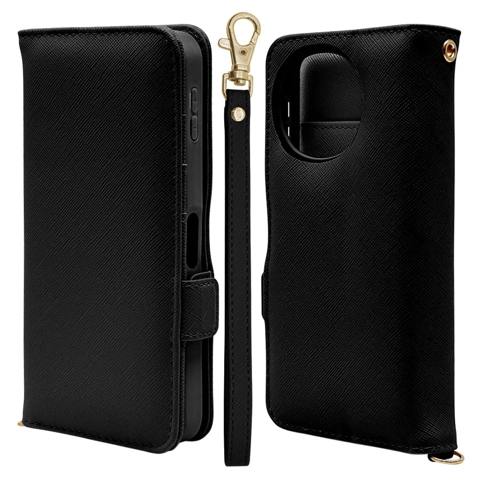 ハンドストラップ手帳型ケース