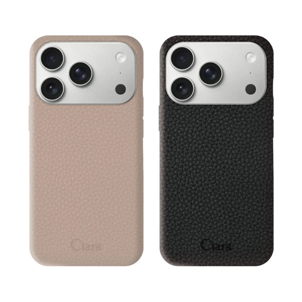 ベージュとブラックのiPhoneケース