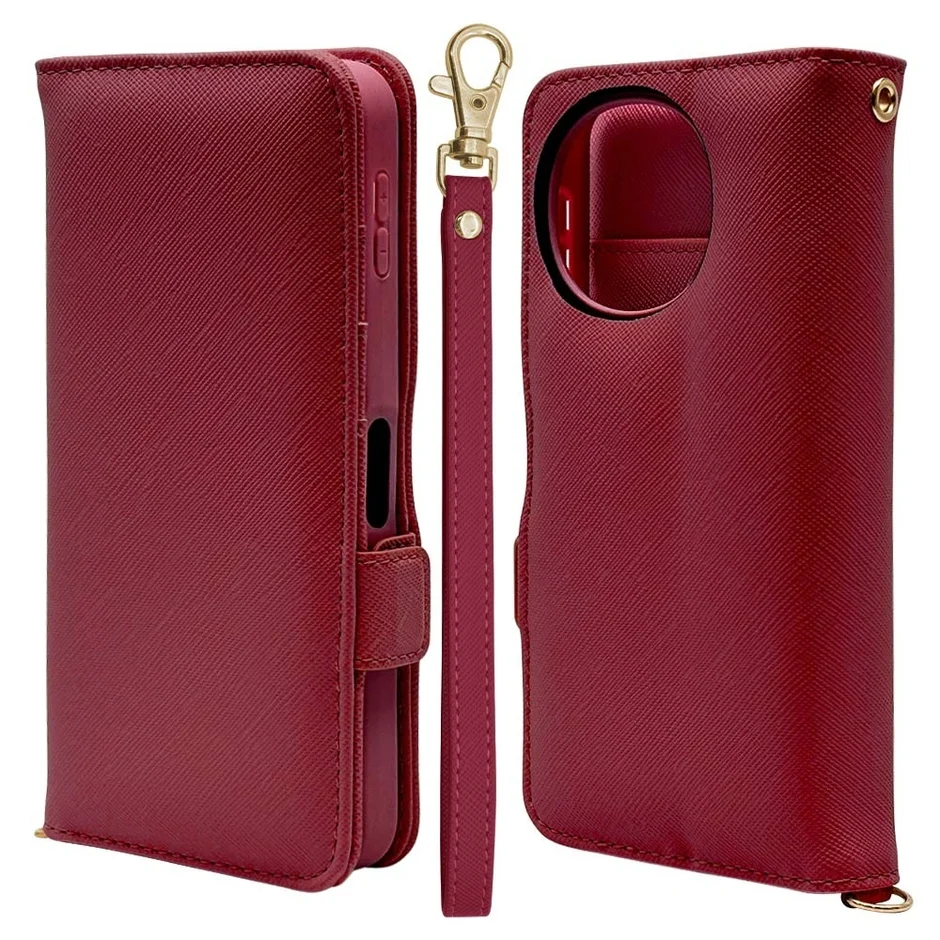 ハンドストラップ手帳型ケース