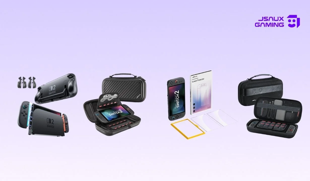 JSAUX GAMINGブランドのNintendo Switch 2関連アクセサリーのセット画像