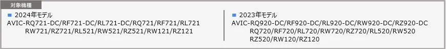 2024年モデルと2023年モデルの対象機種リスト