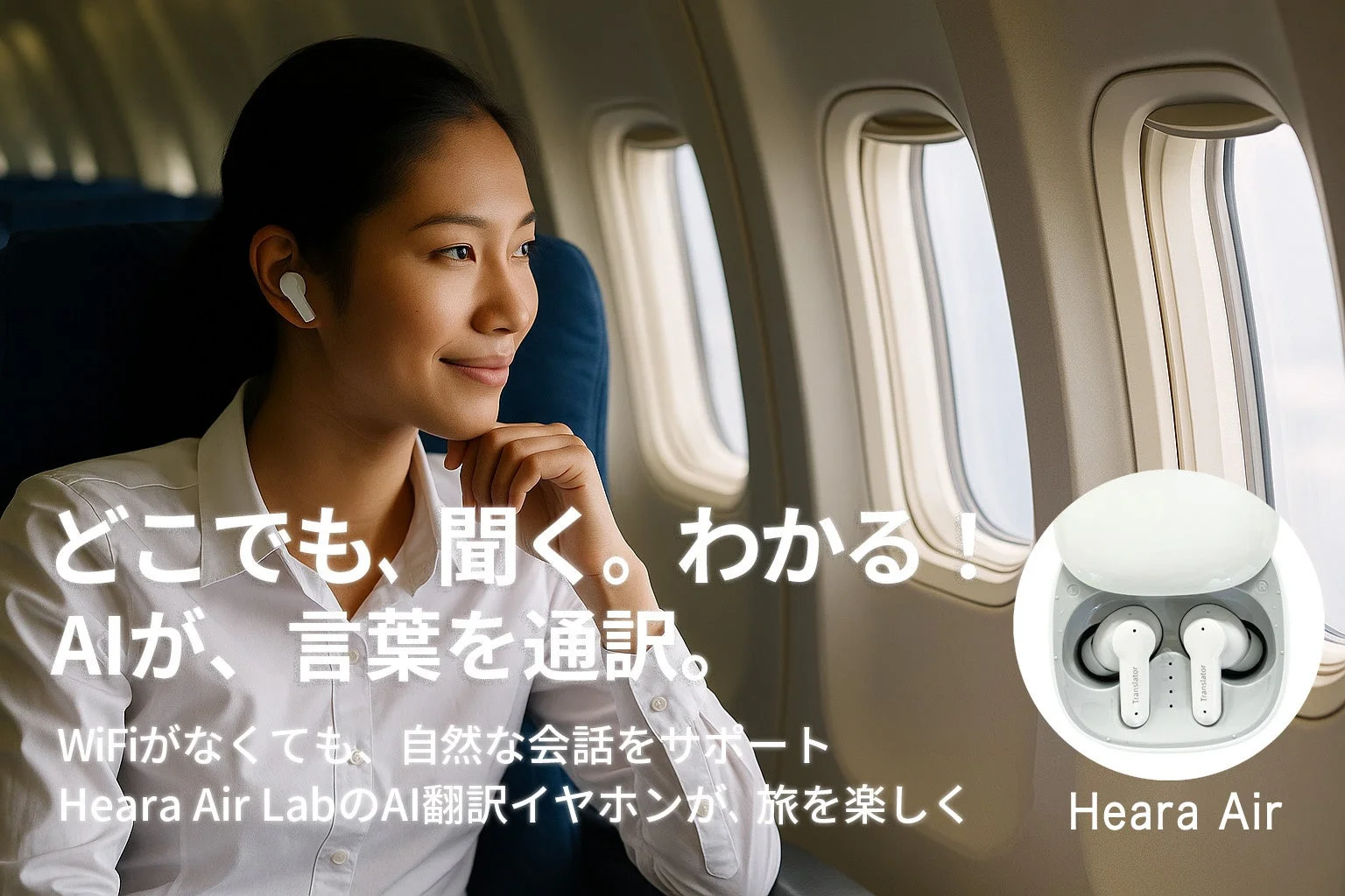 AI翻訳イヤホン「Heara Air」