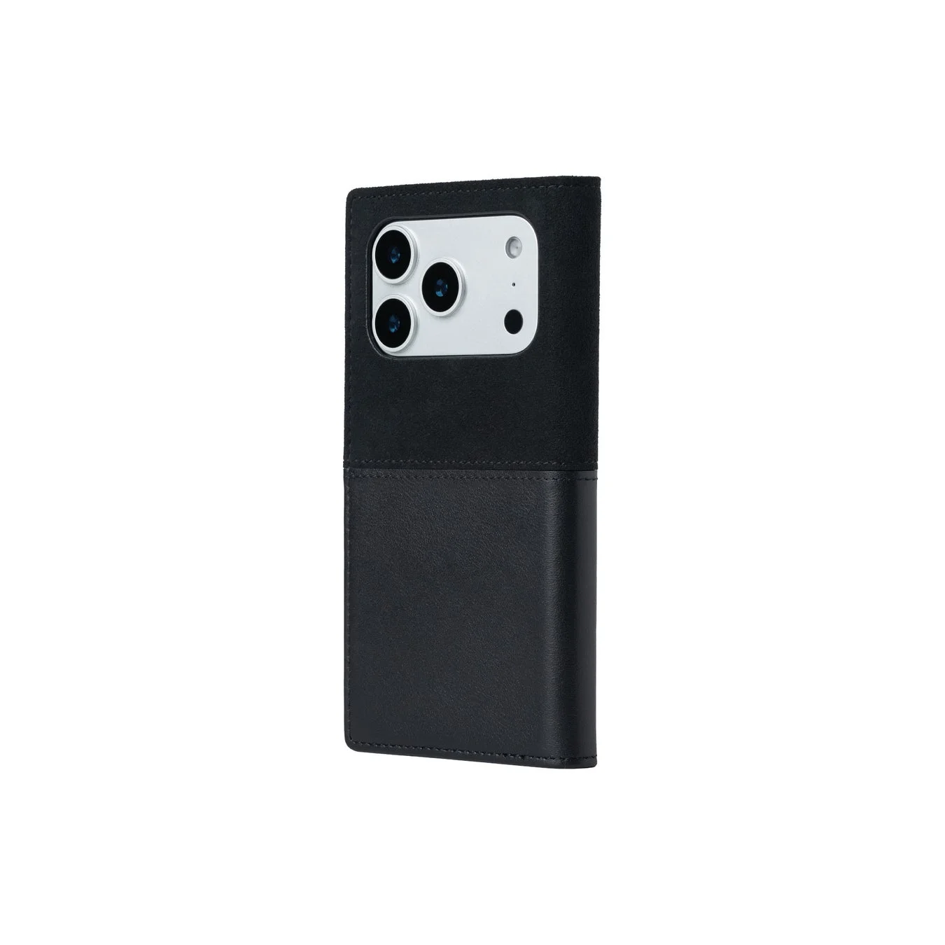 Mastrotto Smooth leather/Alcantara iPhoneケース（ブラック）