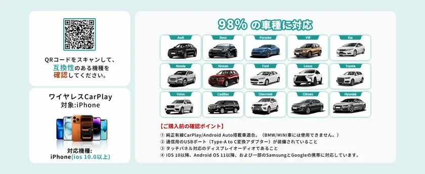 QRコードをスキャンして、互換性のある機種を確認してください。