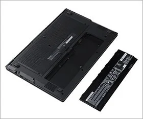 ノートパソコンの着脱式バッテリー