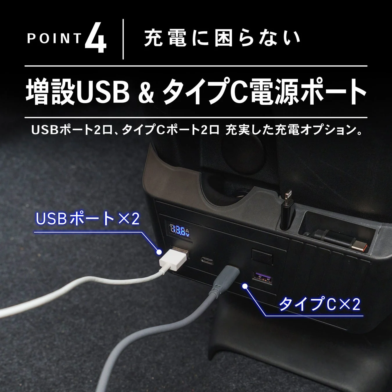 増設USB & タイプC電源ポート