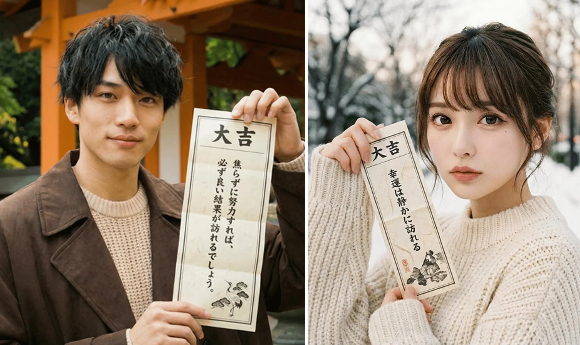 おみくじと大吉の画像