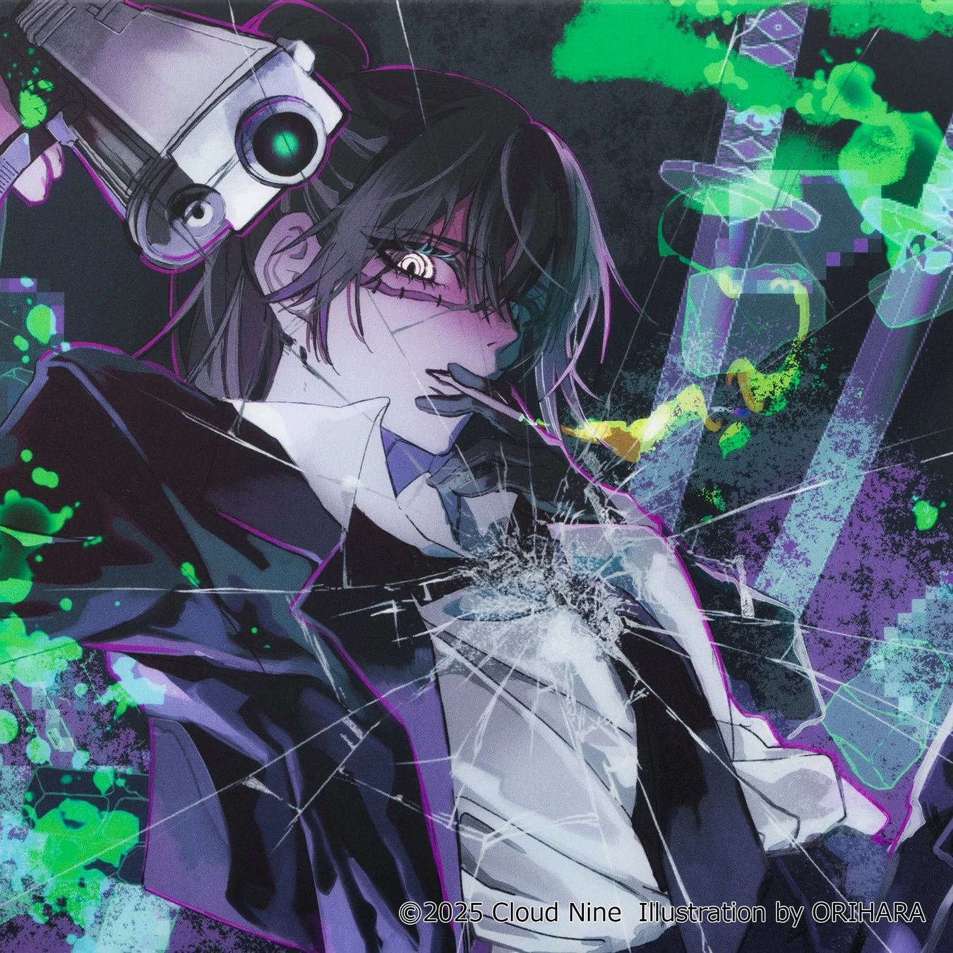 銃を構えるキャラクターのアートワーク