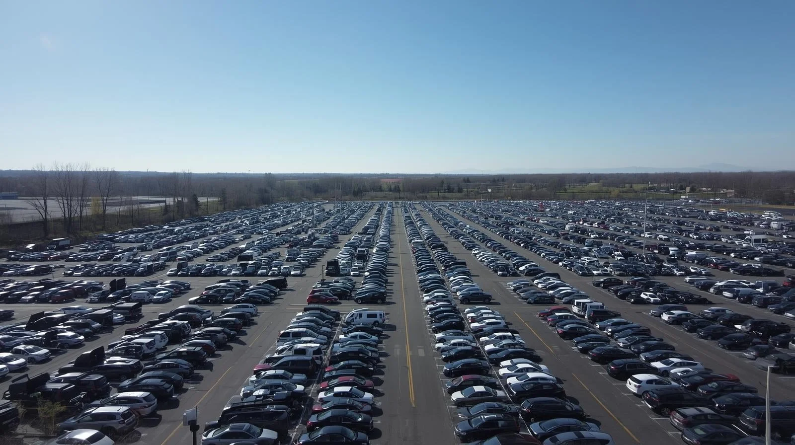 広大な屋外駐車場