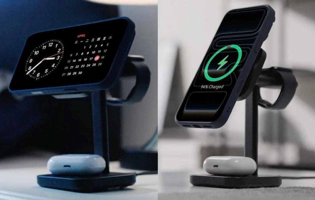 iPhone、Apple Watch、AirPodsを同時に充電する様子