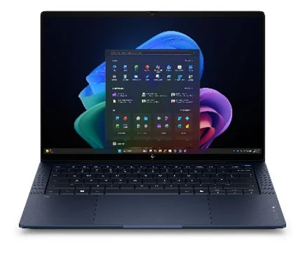 ダークブルーのモダンなノートパソコン