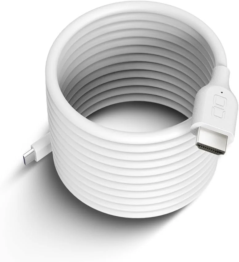 白いHDMI-USB-C変換ケーブル