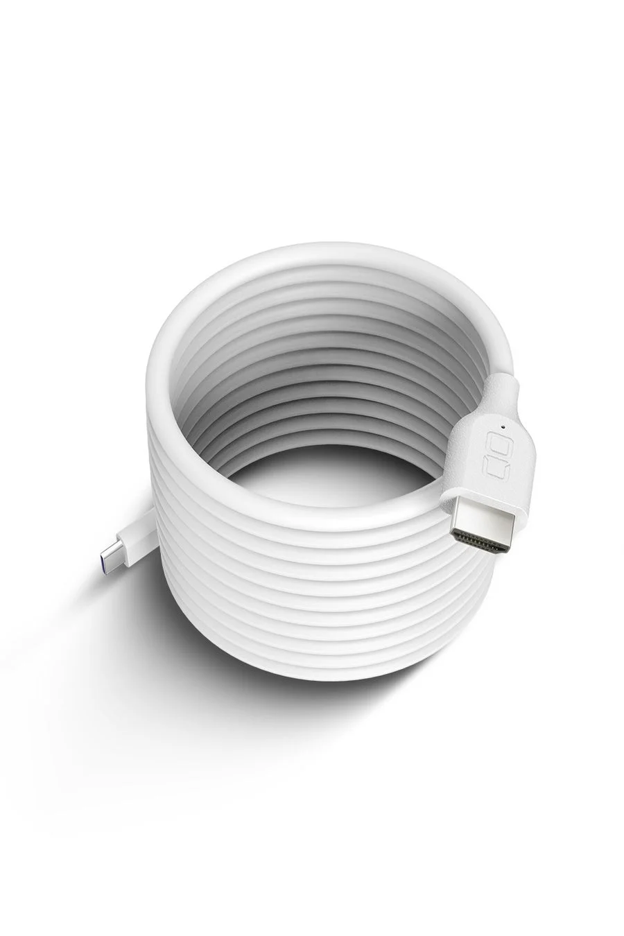 白色のHDMI-USB-C変換ケーブル