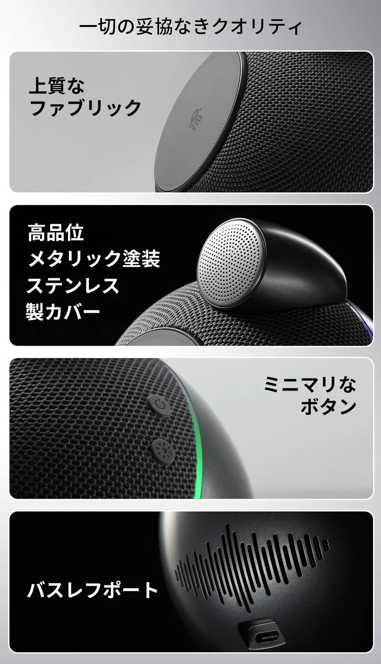 スピーカーの各部を詳細に紹介