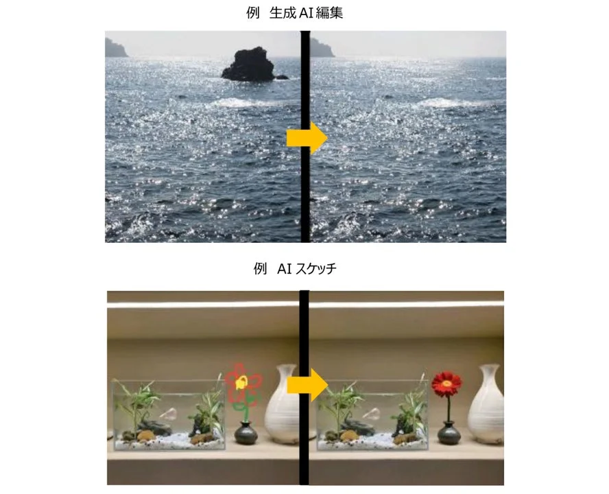 生成AI編集とAIスケッチの例