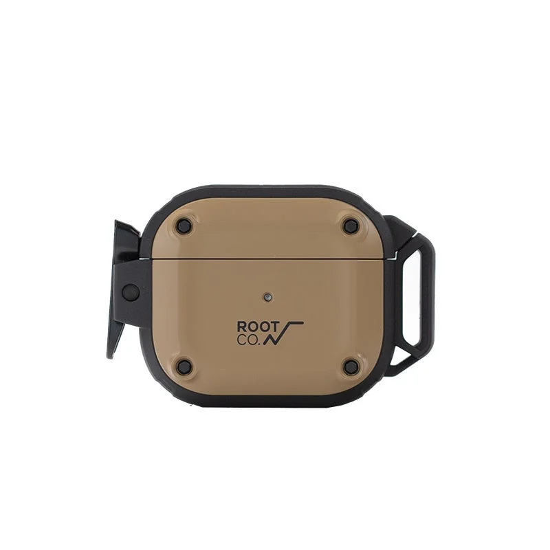 ベージュと黒のAirPodsケース