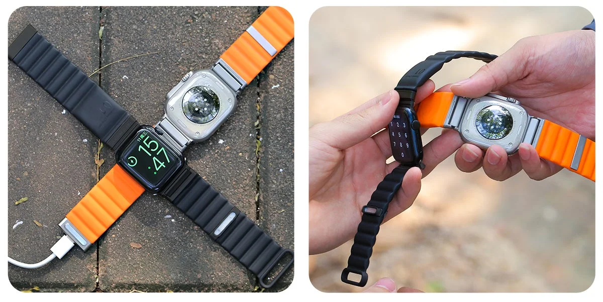 Apple Watch Ultraと充電中のバンド