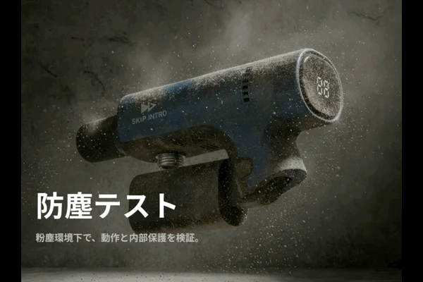 粉塵環境下での防塵テストの様子