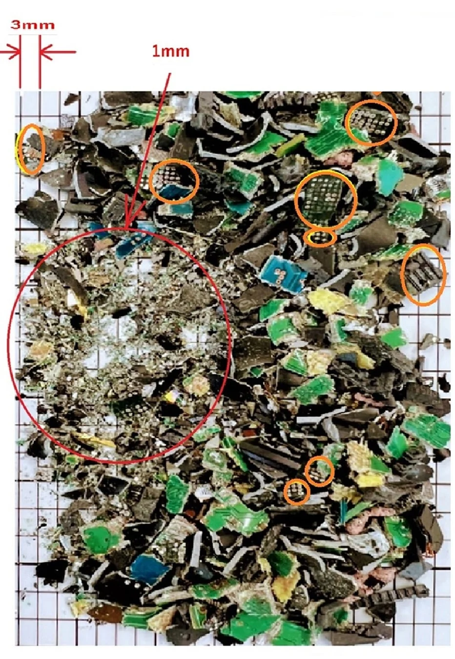 微細粉砕された電子廃棄物