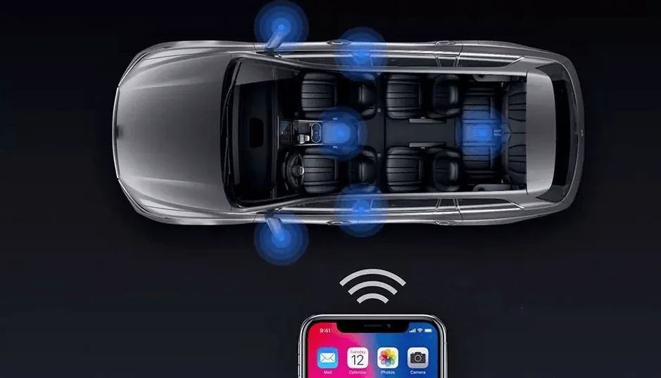 車とスマートフォンの連携を示す画像