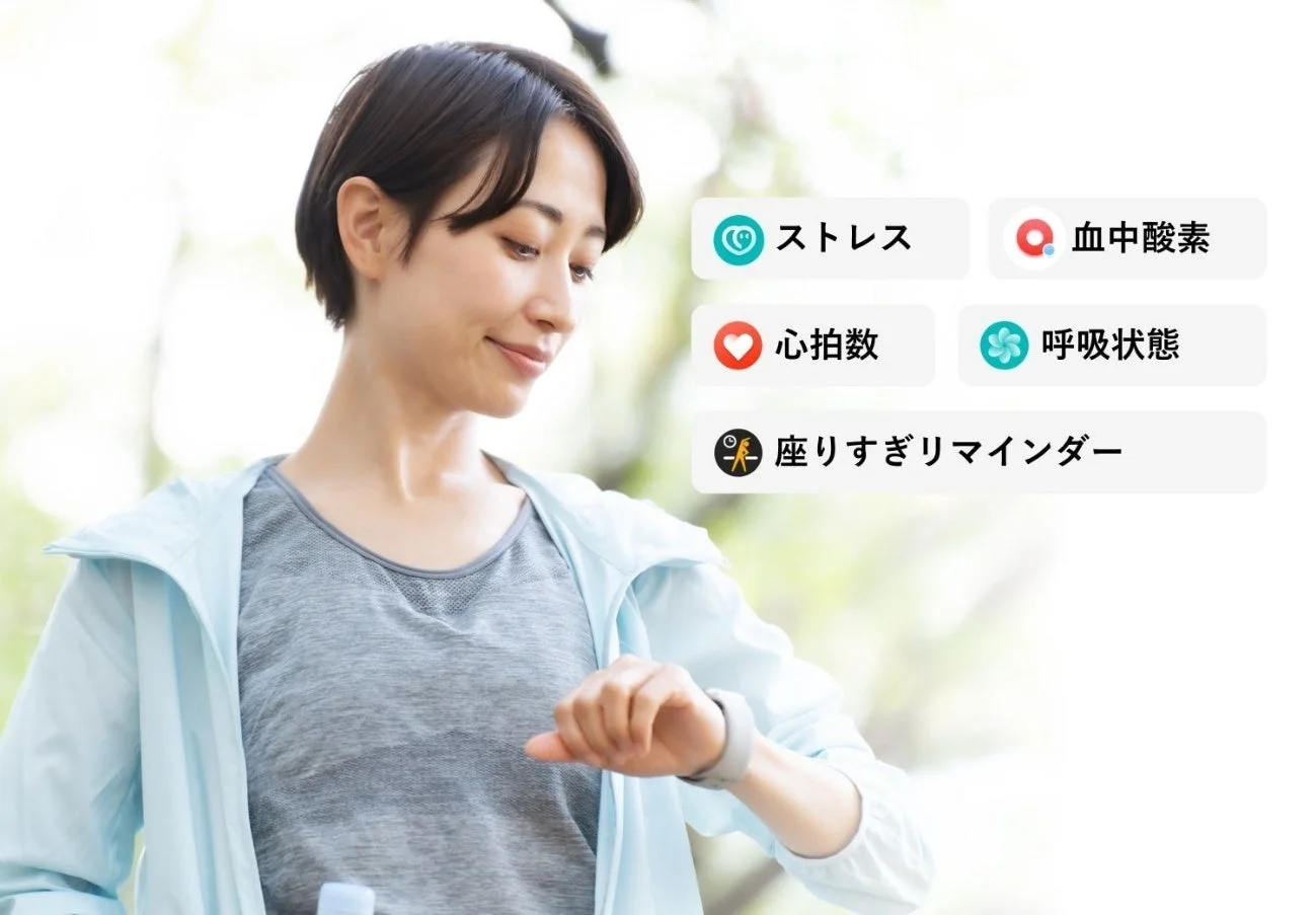24時間、体の状態を見守る健康管理機能