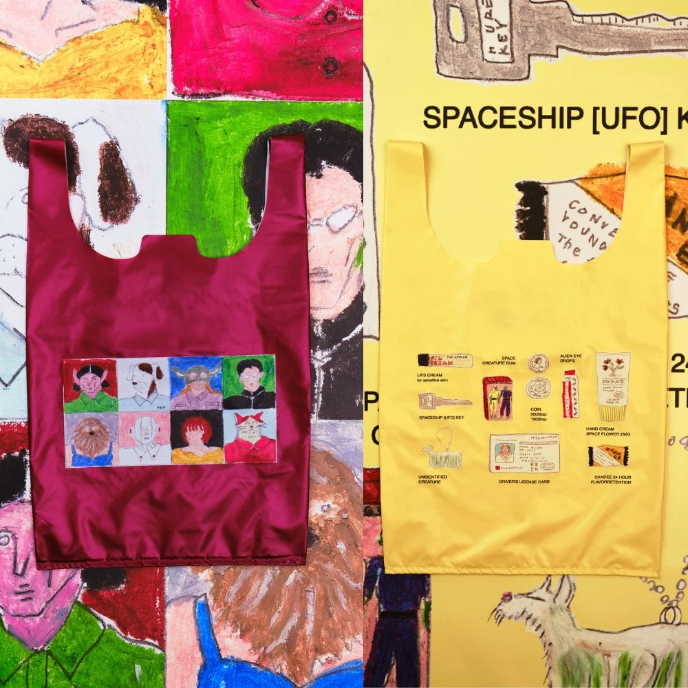 エコバッグ2色とアートワーク