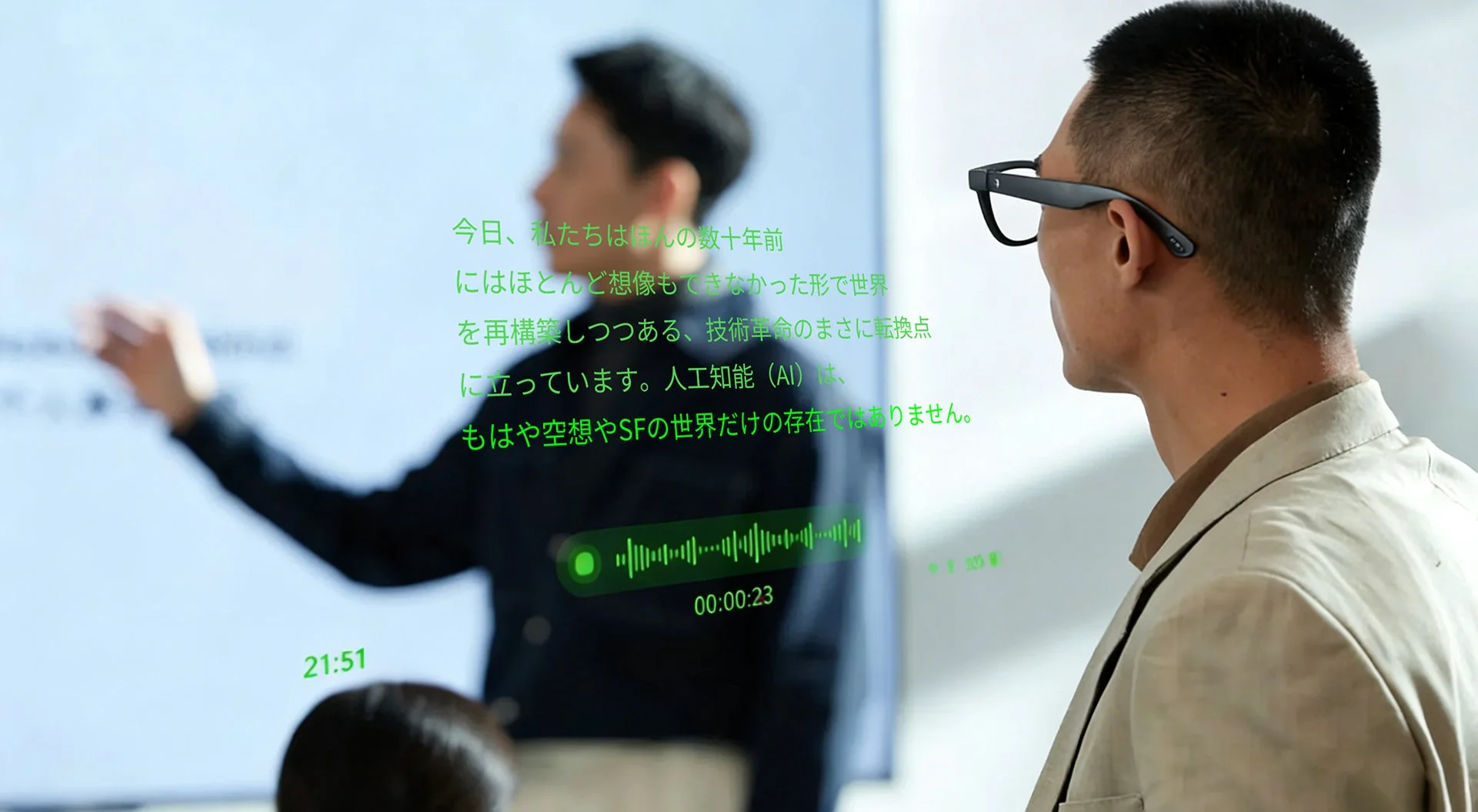 会議中のリアルタイム文字起こし