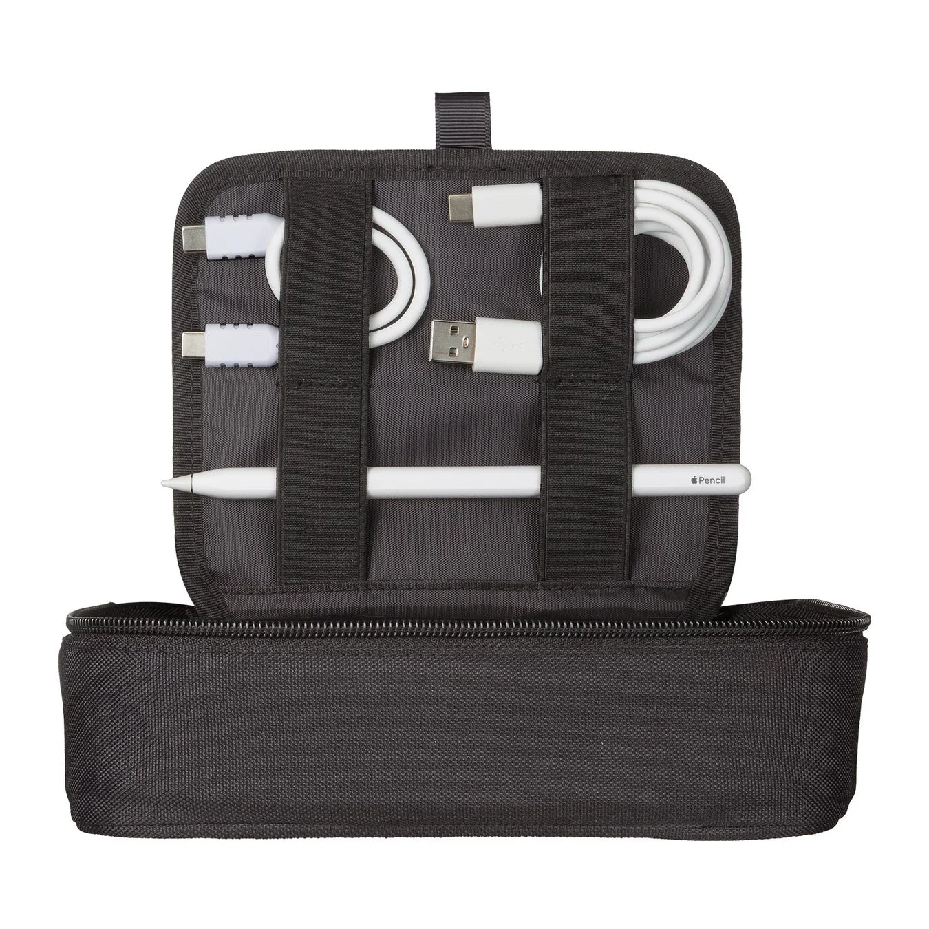 Apple PencilとUSBケーブルを整理した内部