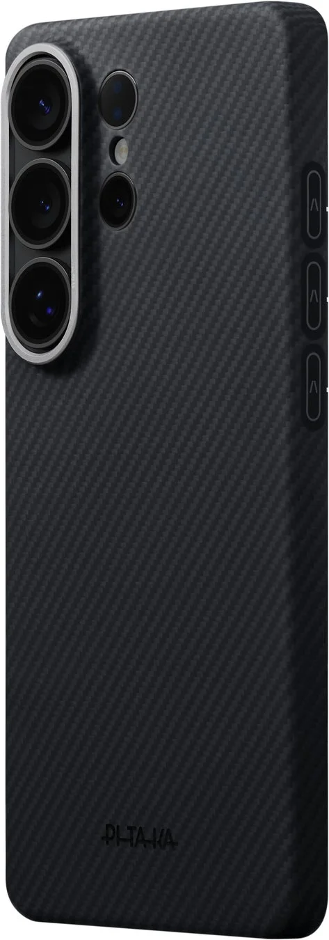 PITAKA製S26 Ultra用Edge Caseの黒/グレーツイル柄