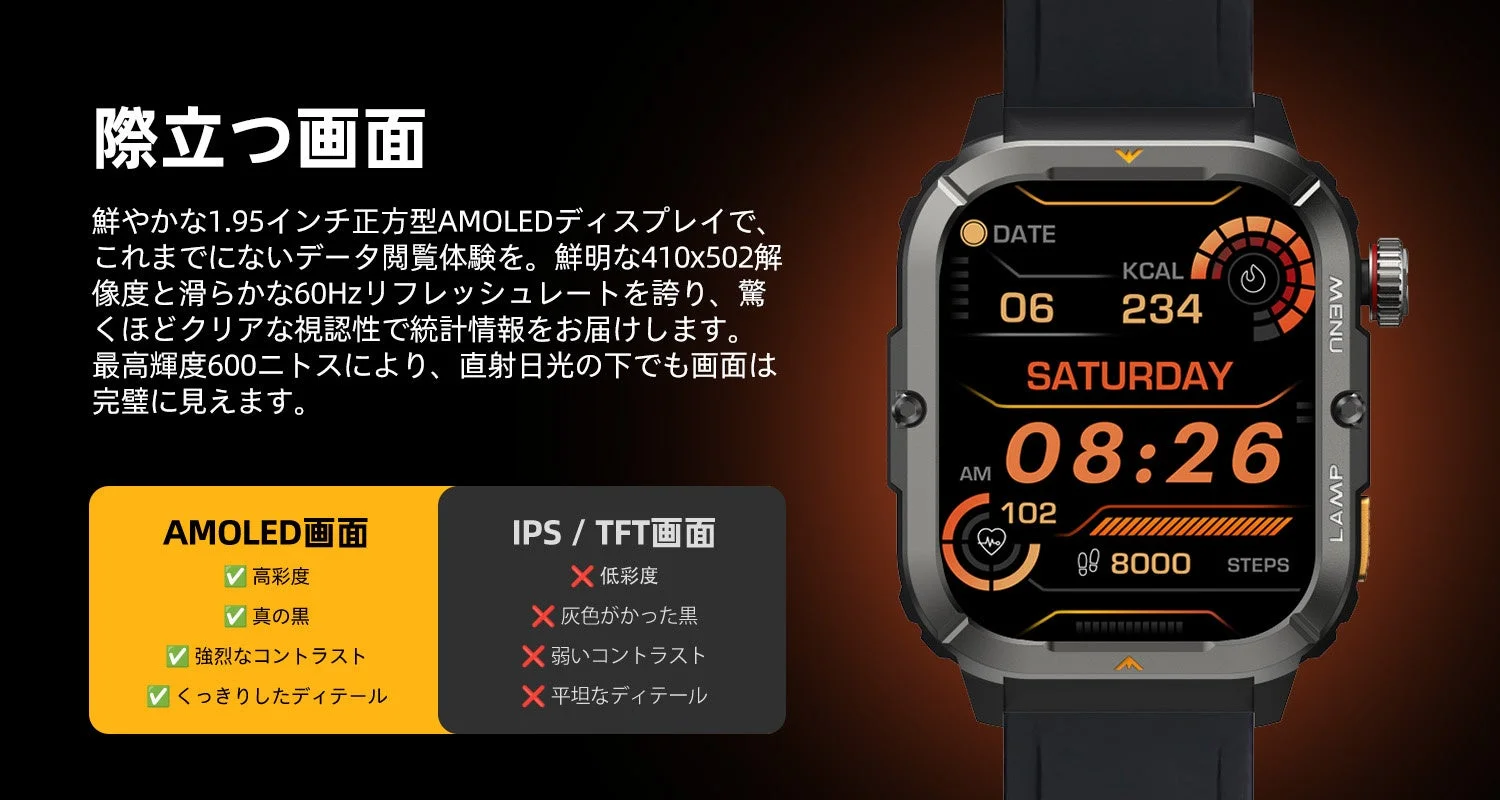 AMOLEDディスプレイを搭載したスマートウォッチ