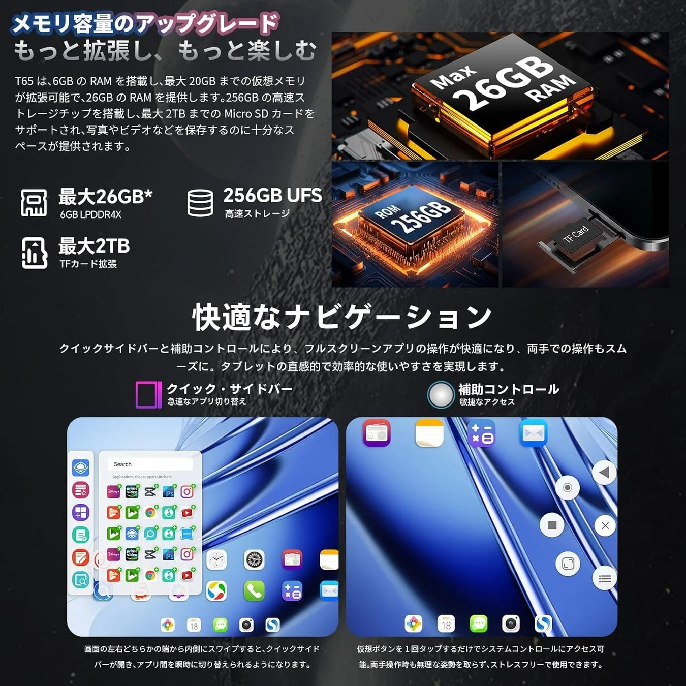 タブレットのメモリとストレージ