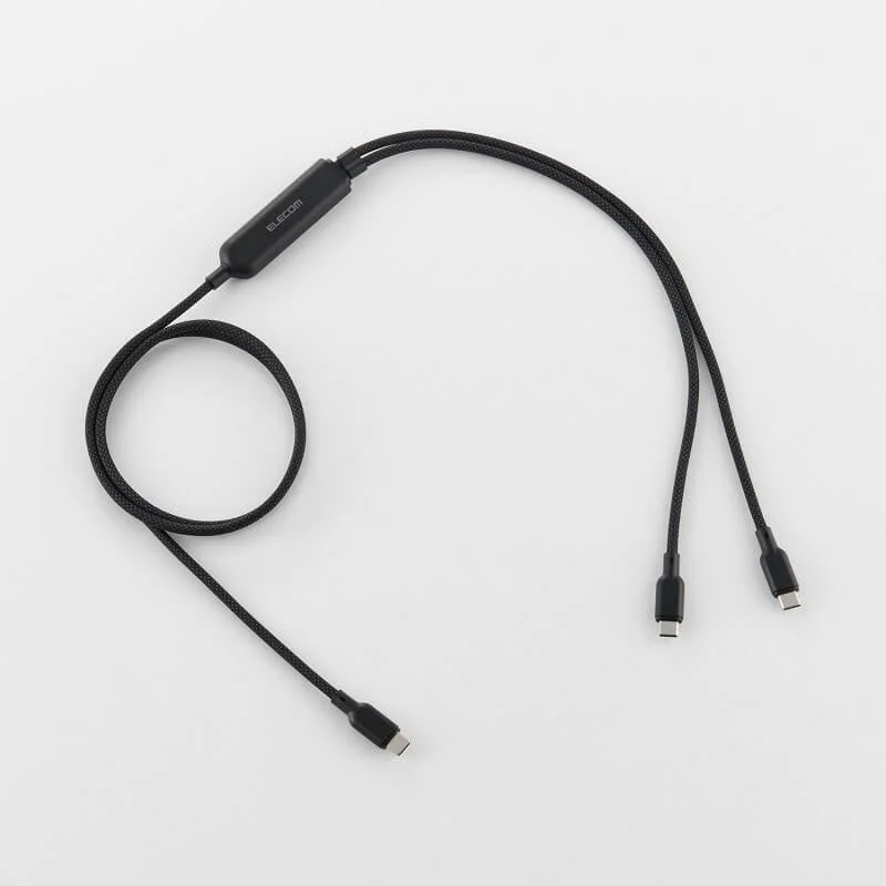 USB-CからデュアルUSB-Cに分岐するスプリッターケーブル