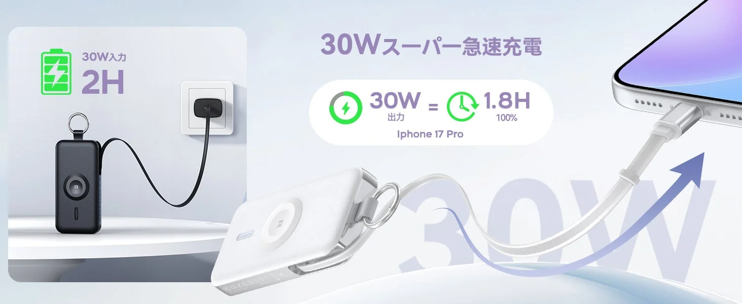 30W入力 2H 30Wスーパー急速充電