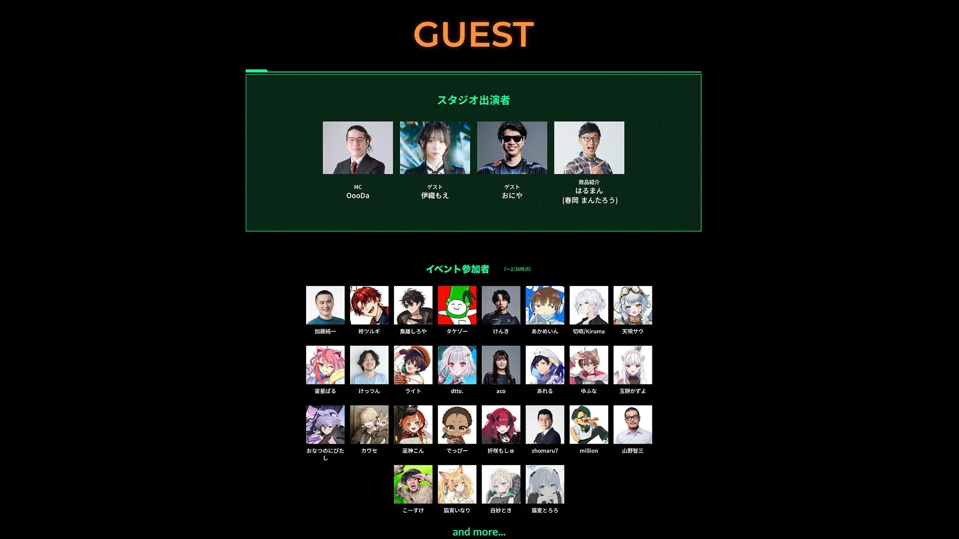 Rakuten esports cup 出演者