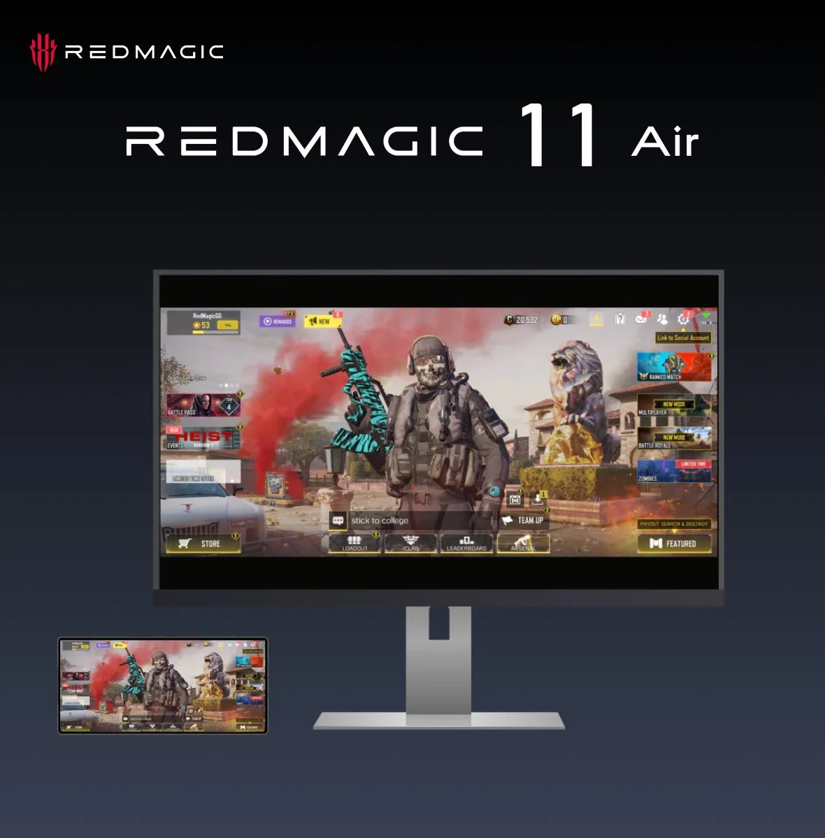 REDMAGIC 11 AirのSmartCastミラーリング機能をアピールする広告画像