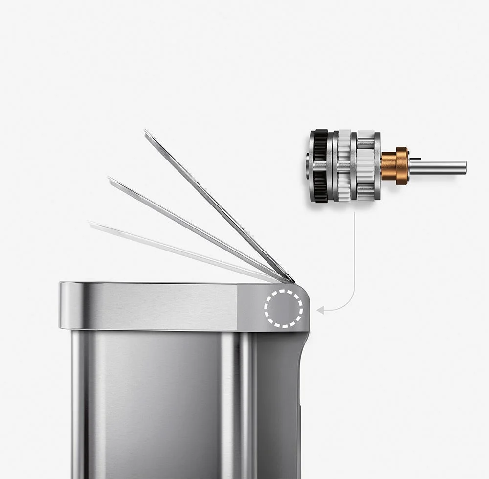 ゴミ箱のフタ開閉メカニズムの図