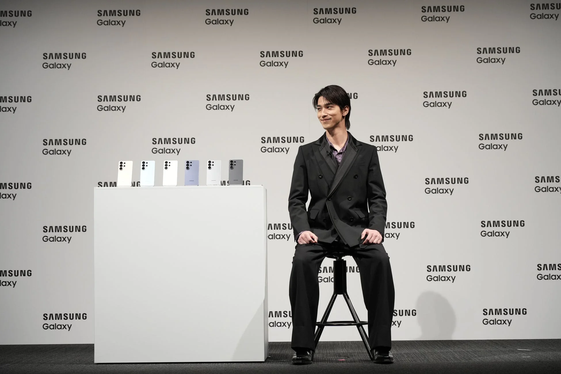 SAMSUNG Galaxyの発表会で笑顔を見せる横浜流星さん