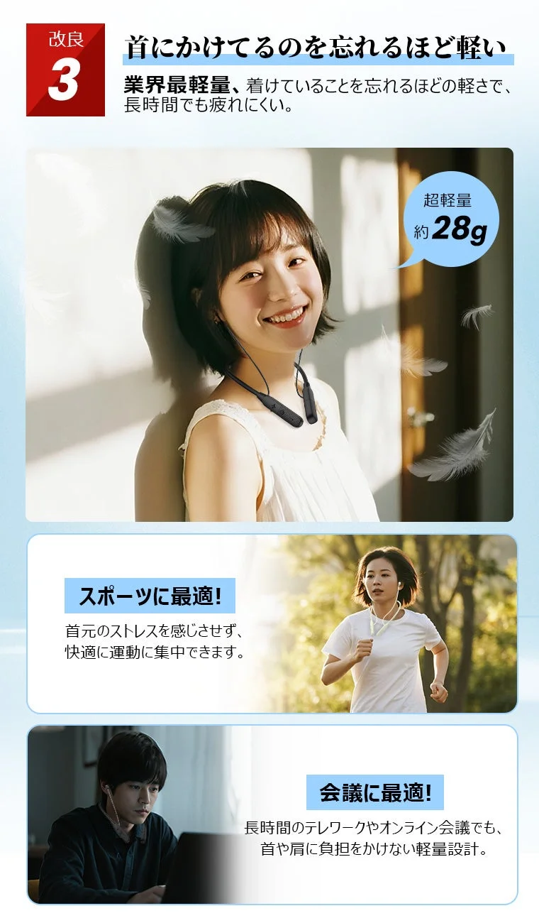 28g軽量設計の説明