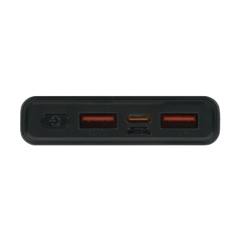 黒のモバイルバッテリーのポート部分