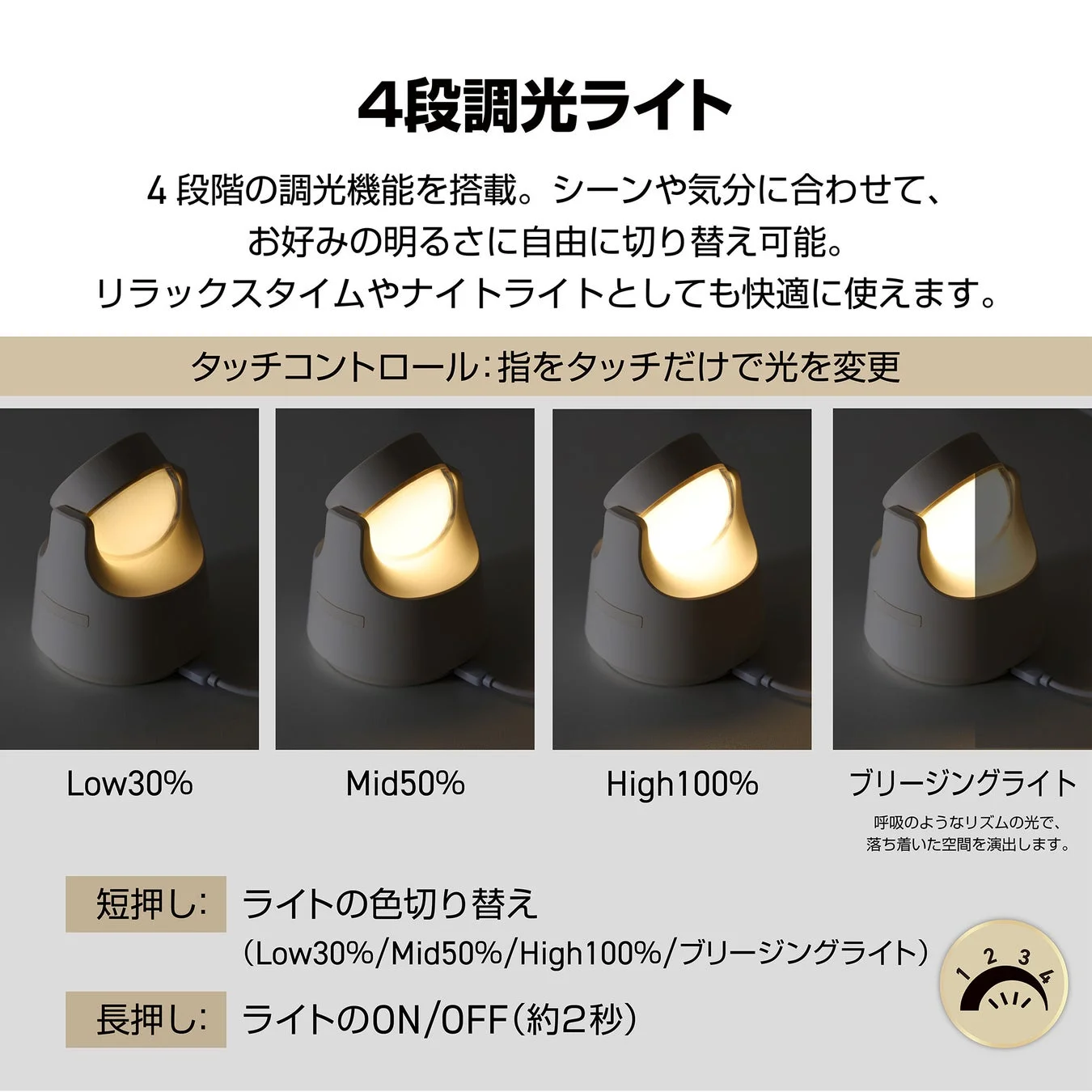 4段階調光ライト