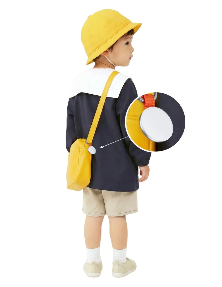 黄色い通園バッグの園児