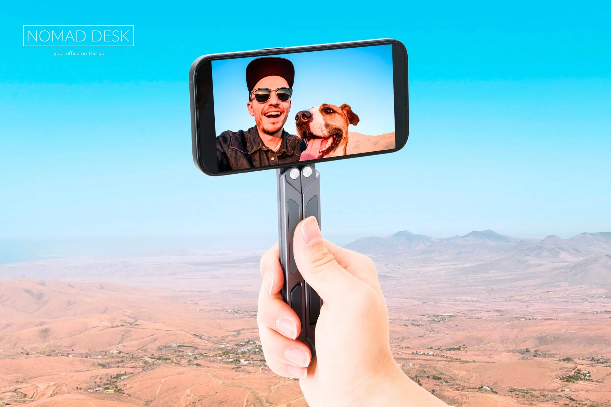 旅先でセルフィー