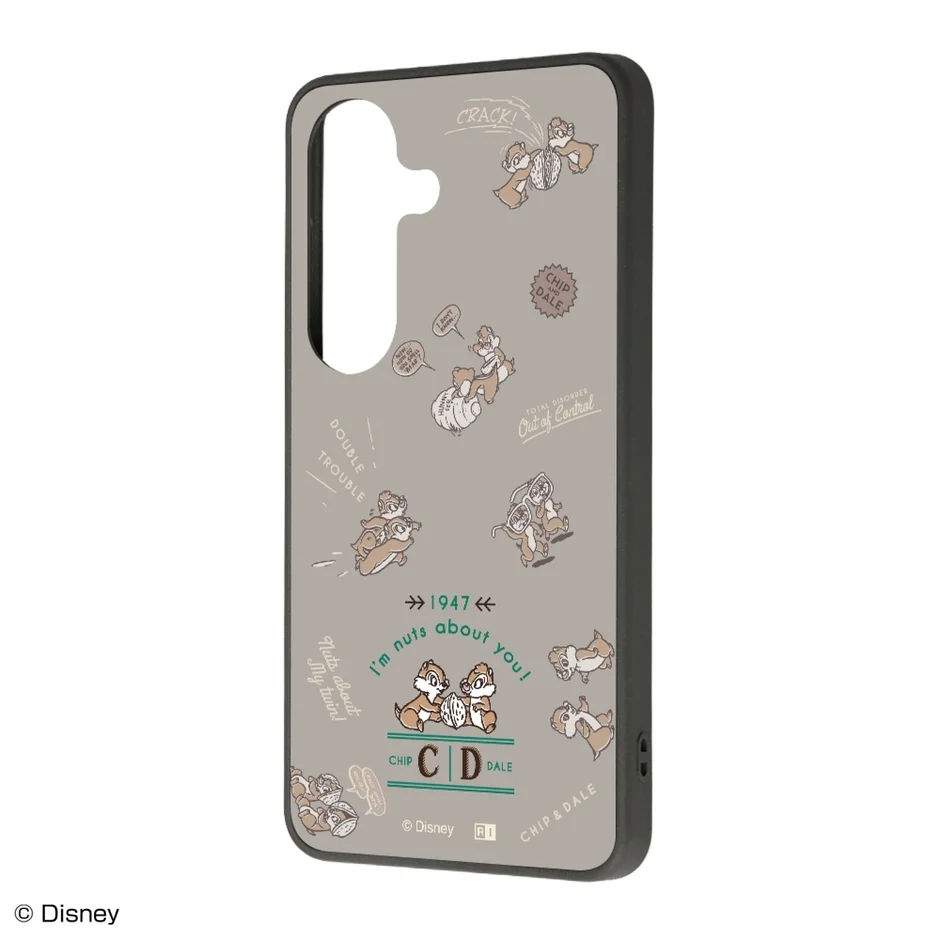 ディズニーの人気キャラクター、チップとデールがコミカルに描かれたスマートフォンケースです。