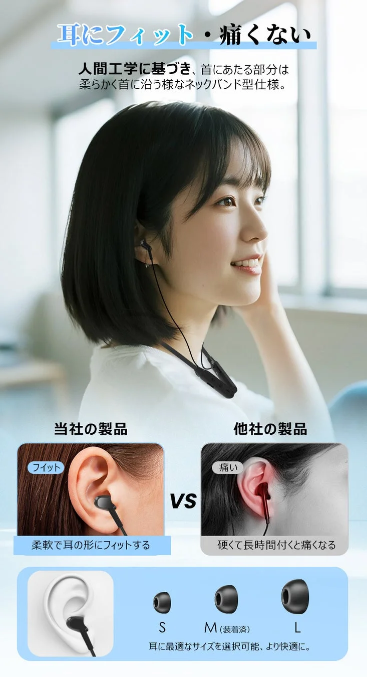 人間工学設計とイヤーピースの説明