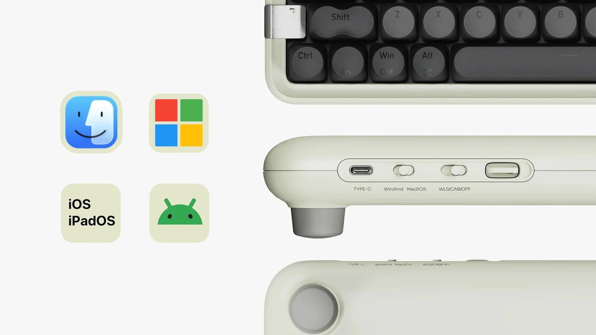 キーボードのマルチOS対応と接続モード